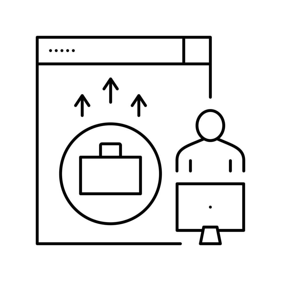 signo de ilustración de vector de icono de línea de presentación de negocios