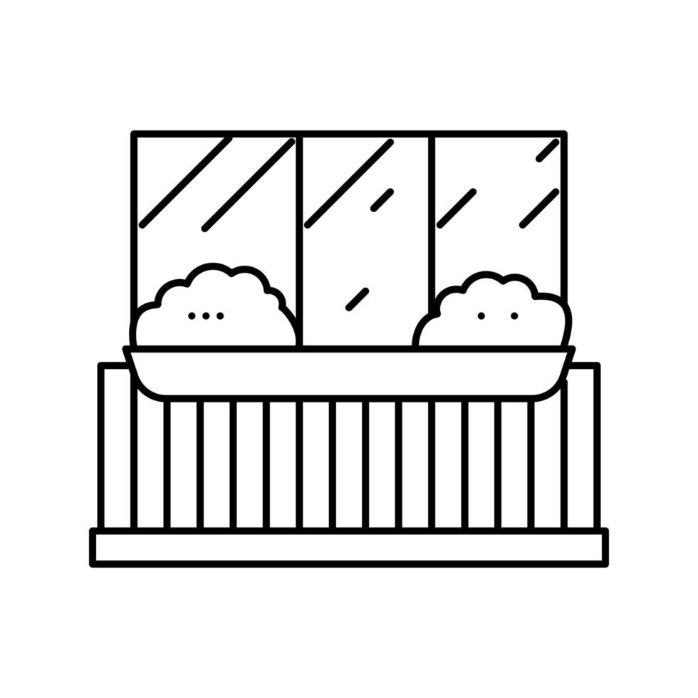 plant on balcony line icon vector illustration
