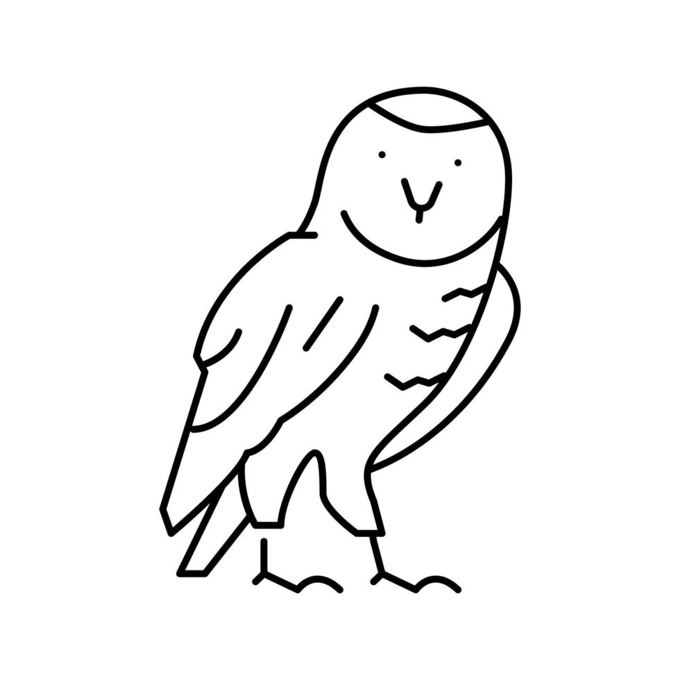 owl wild bird line icon vector illustration