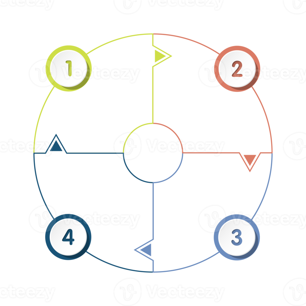 Infografik mit 4 Schritten, Prozess oder Optionen. png