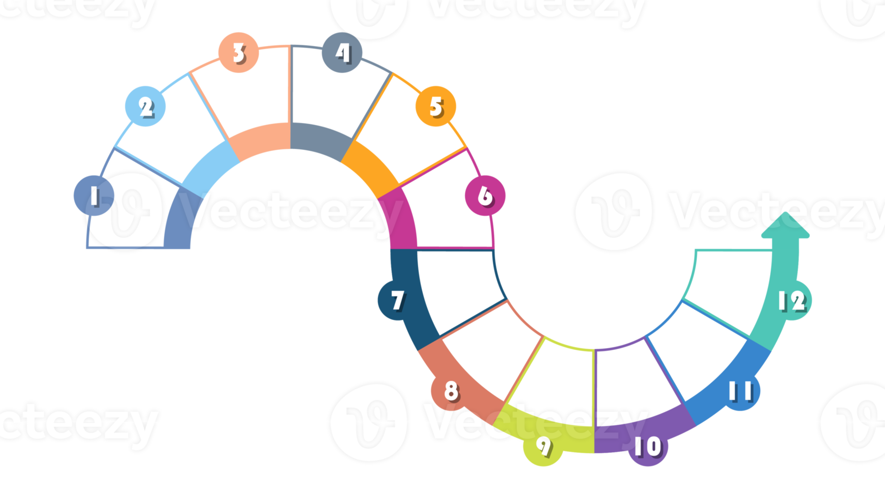 infográfico com 12 etapas, processos ou opções. png