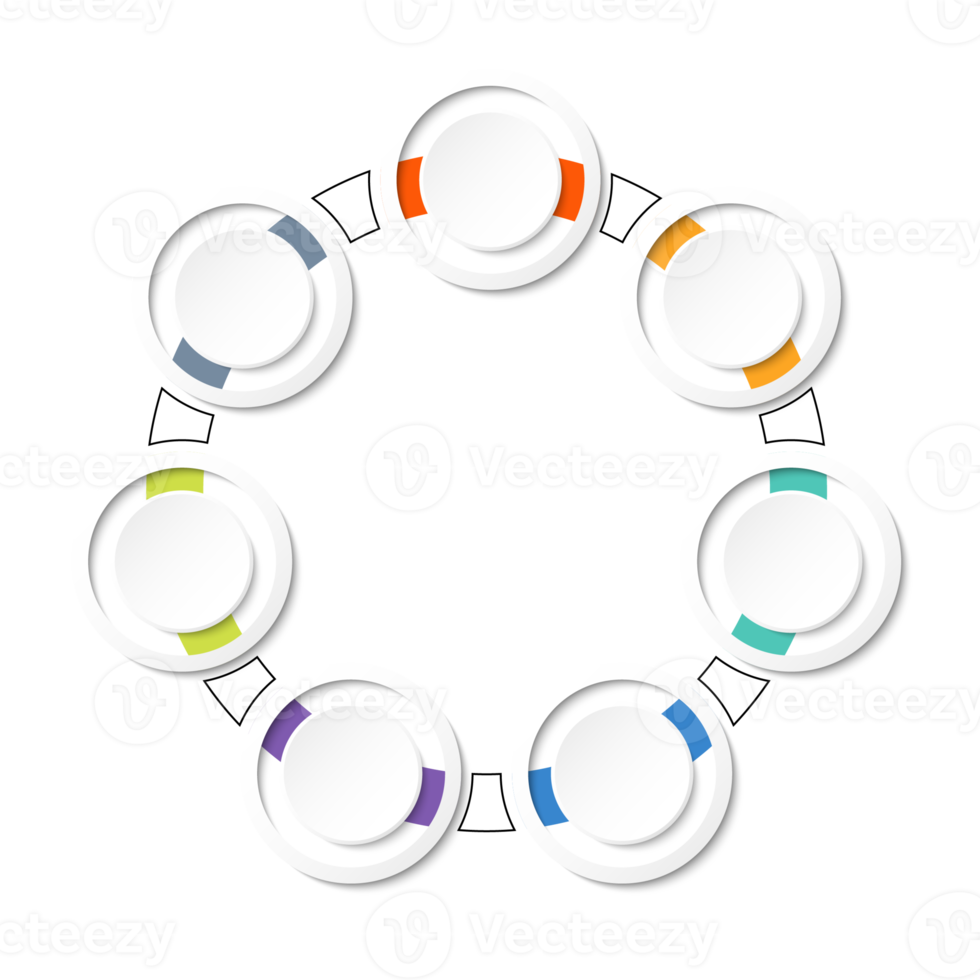 Infographic with 7 steps, process or options. png