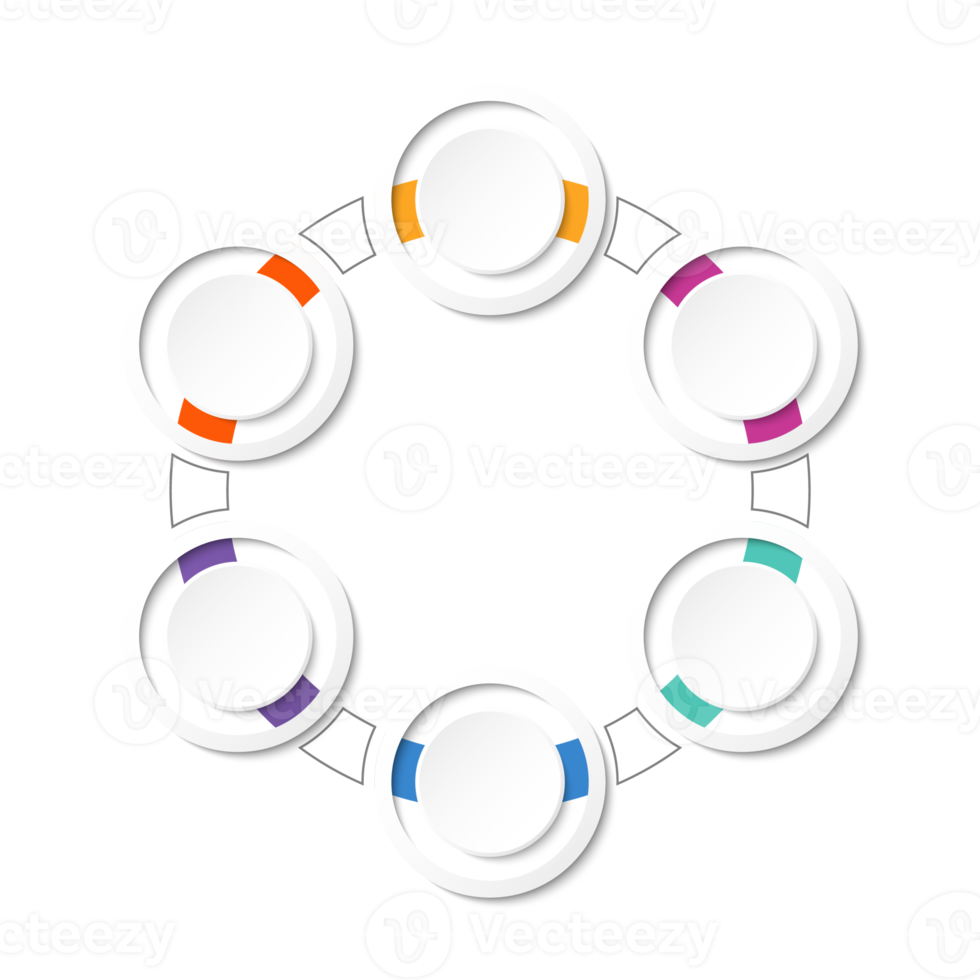 Infographic with 6 steps, process or options. png