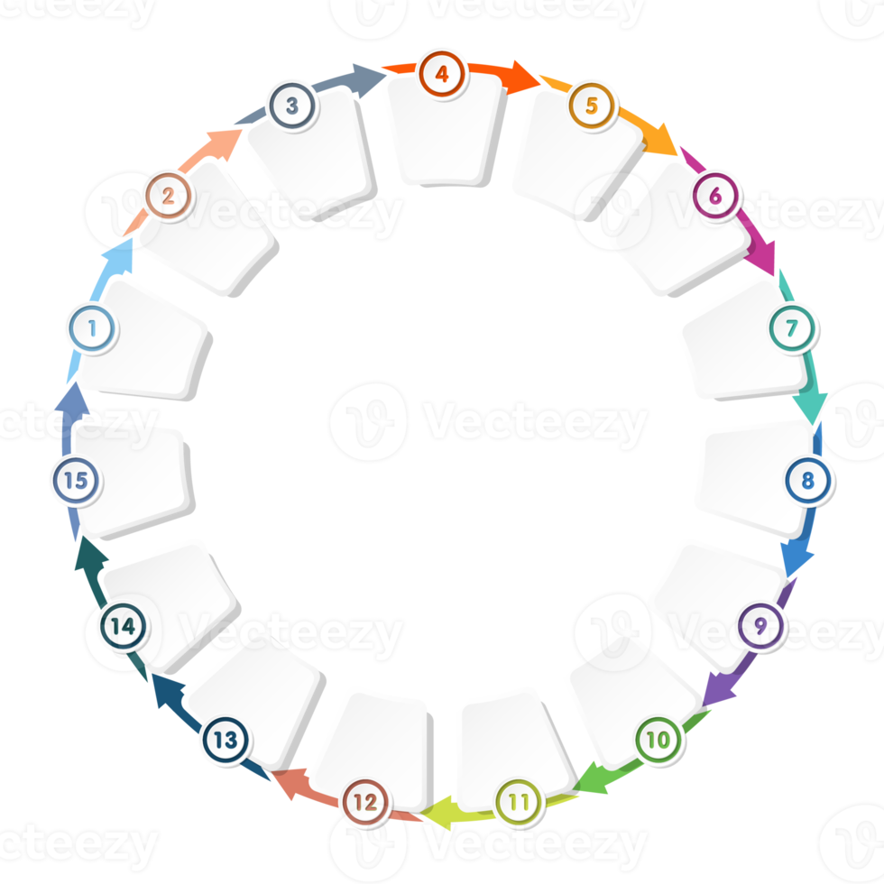 Infographic with 15 steps, process or options. png