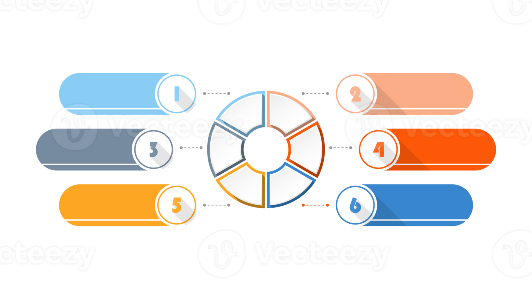 Infografik mit 6 Schritten, Prozess oder Optionen. png