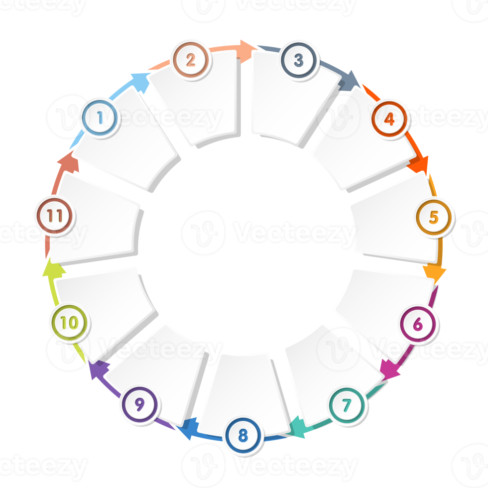 Infographic with 11 steps, process or options. png