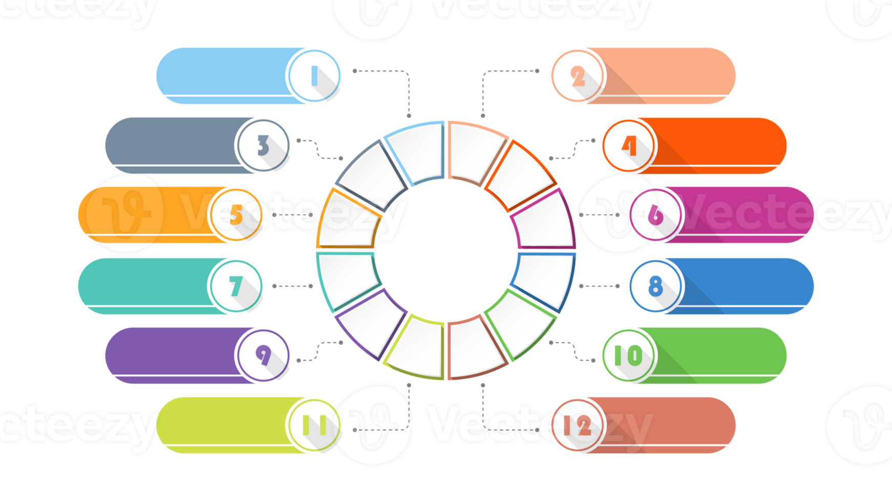 Infografica con 12 passi, processi o opzioni. png