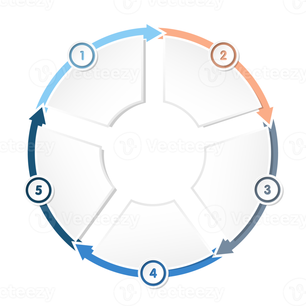 Infografica con 5 passi, processi o opzioni. png