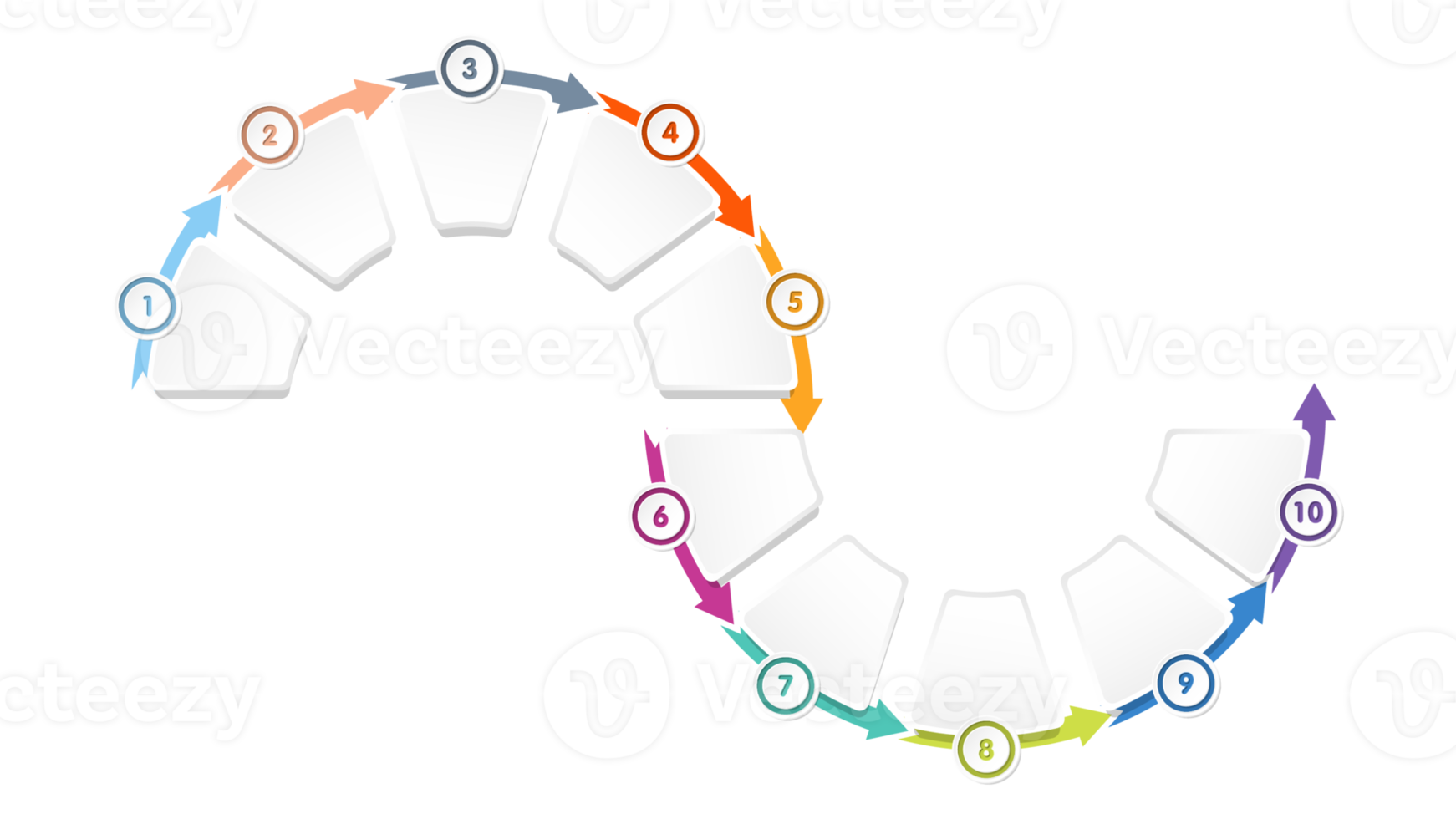 Infografica con 10 passi, processi o opzioni. png