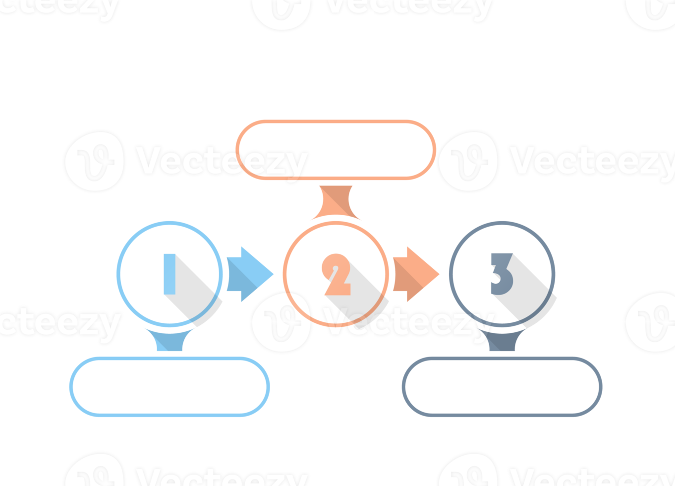 Infografica con 3 passi, processi o opzioni. png