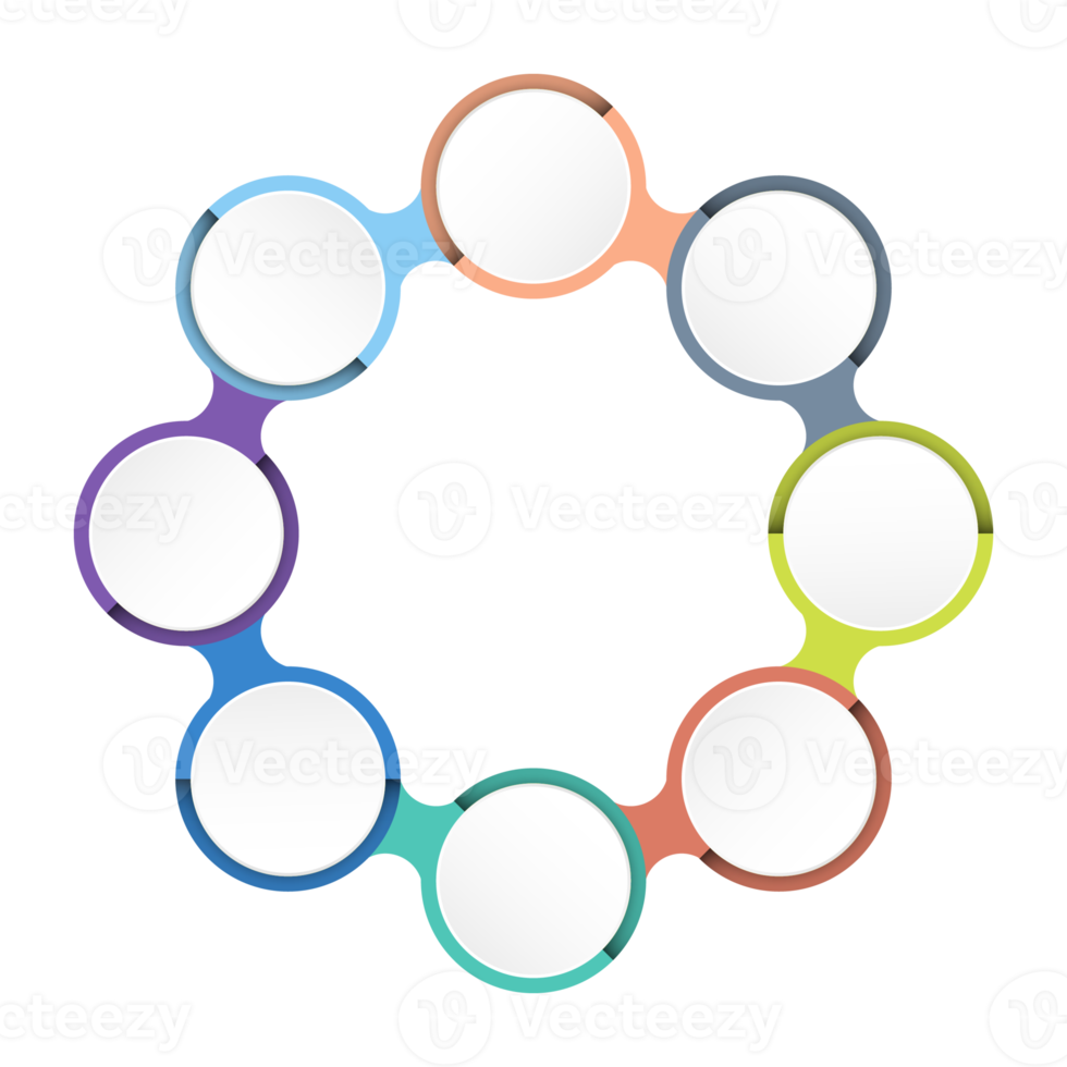 Infographic with 8 steps, process or options. png