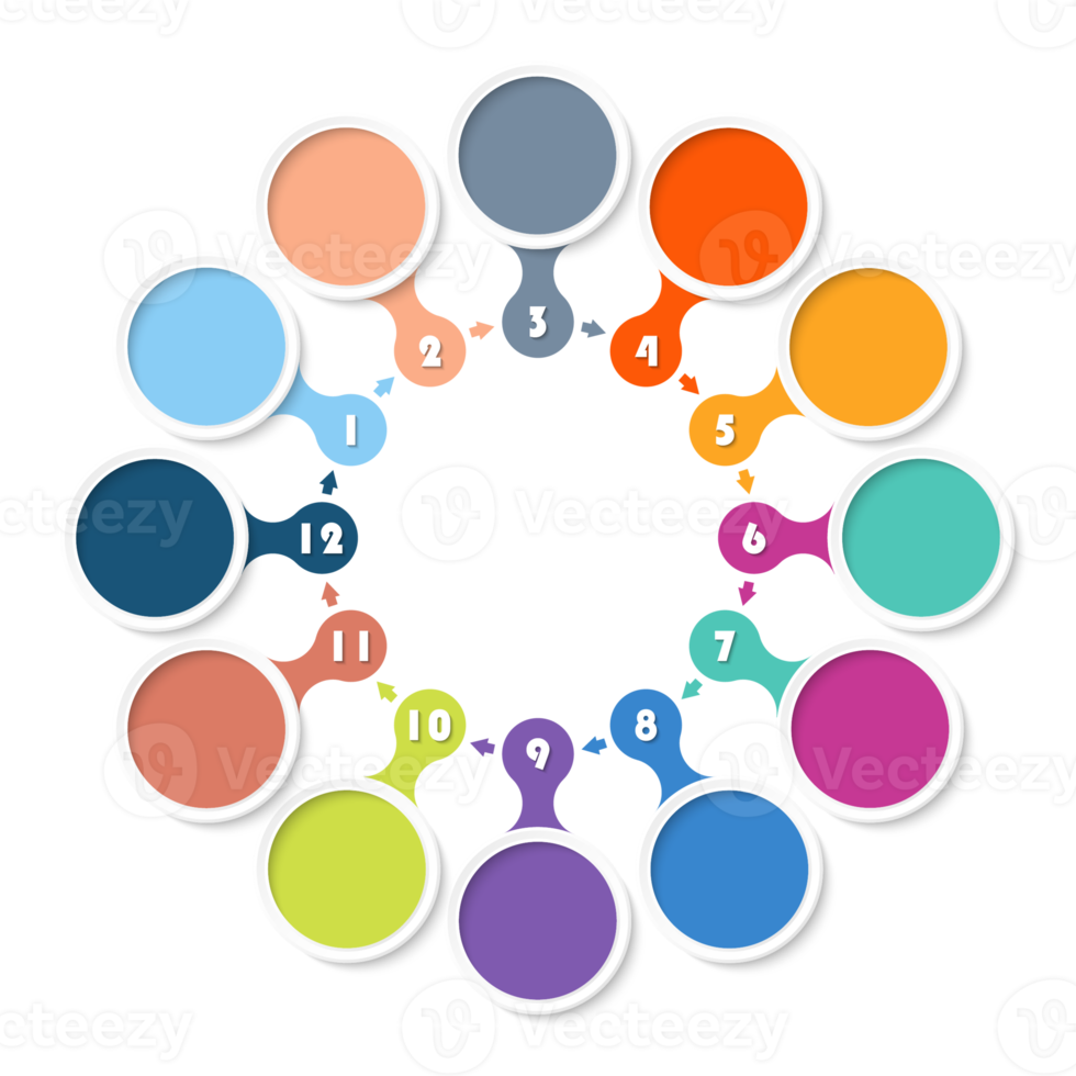 Infographic with 12 steps, process or options. png
