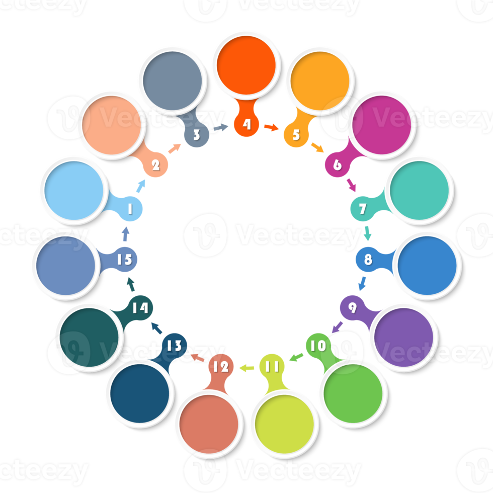 Infographic with 15 steps, process or options. png