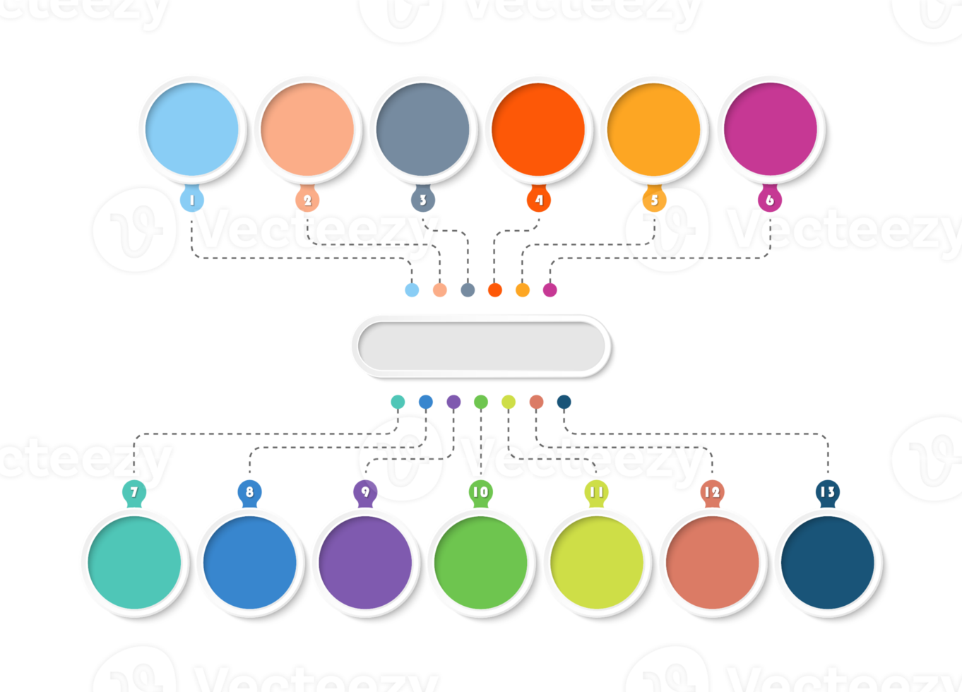 Infographic with 13 steps, process or options. png