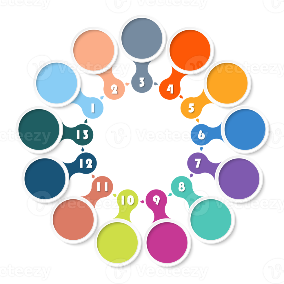 Infographic with 13 steps, process or options. png