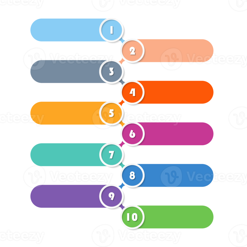 Infographic with 10 steps, process or options. png