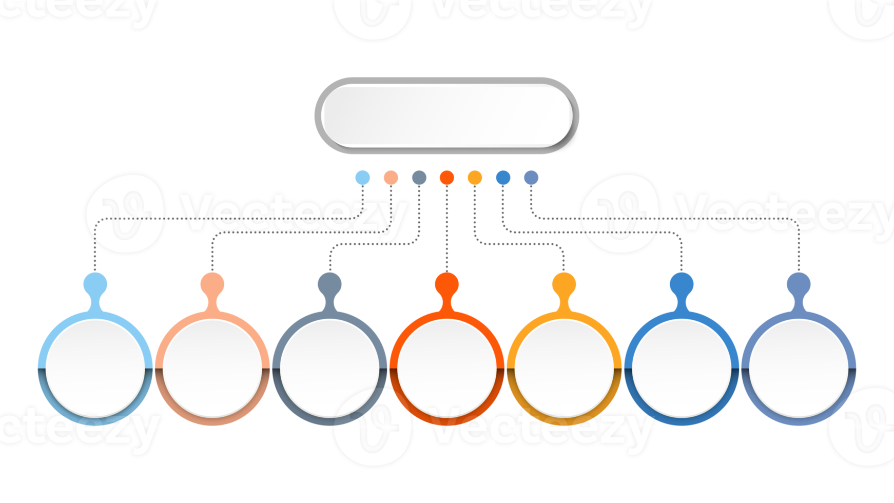 Infografica con 7 passi, processi o opzioni. png