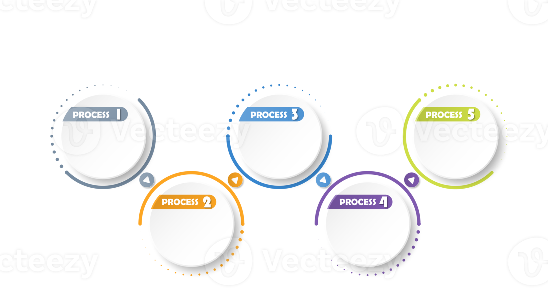 Infografica con 5 passi, processi o opzioni. png