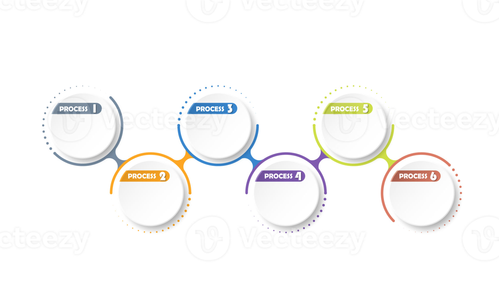 Infographic with 6 steps, process or options. png