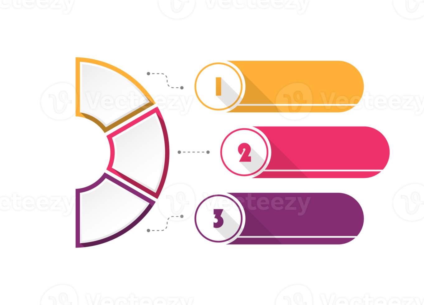 Infographic with 3 steps, process or options. png