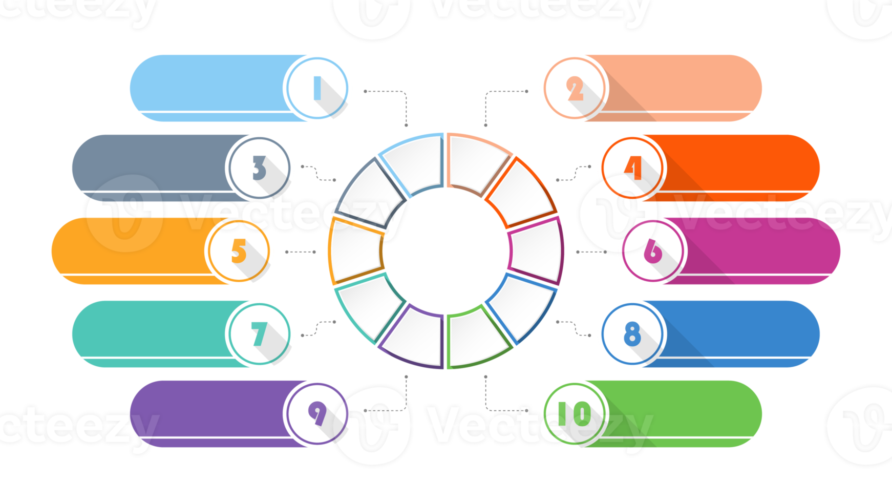 Infographic with 10 steps, process or options. png