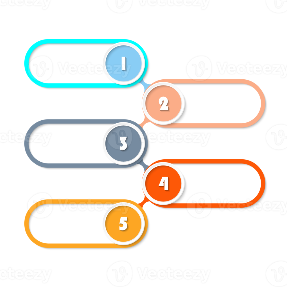 Infografik mit 5 Schritten, Prozess oder Optionen. png