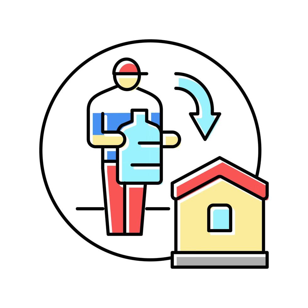 home water delivering color icon vector illustration