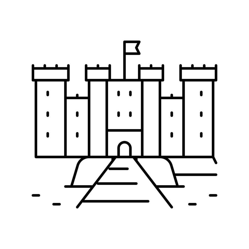 castle medieval building line icon vector illustration