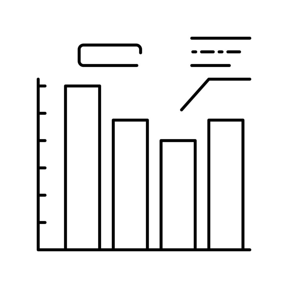 ilustración de vector de icono de línea de proceso de trabajo infográfico