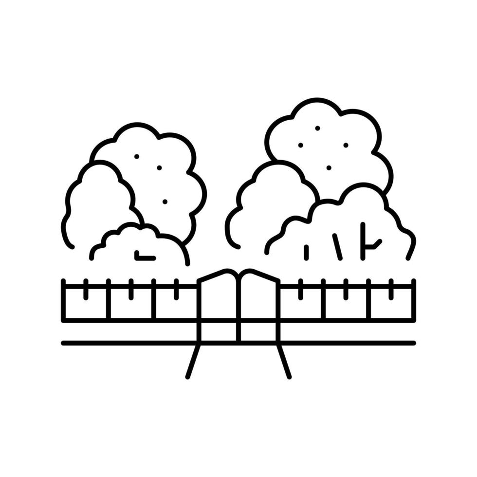 park and garden city landscape line icon vector illustration