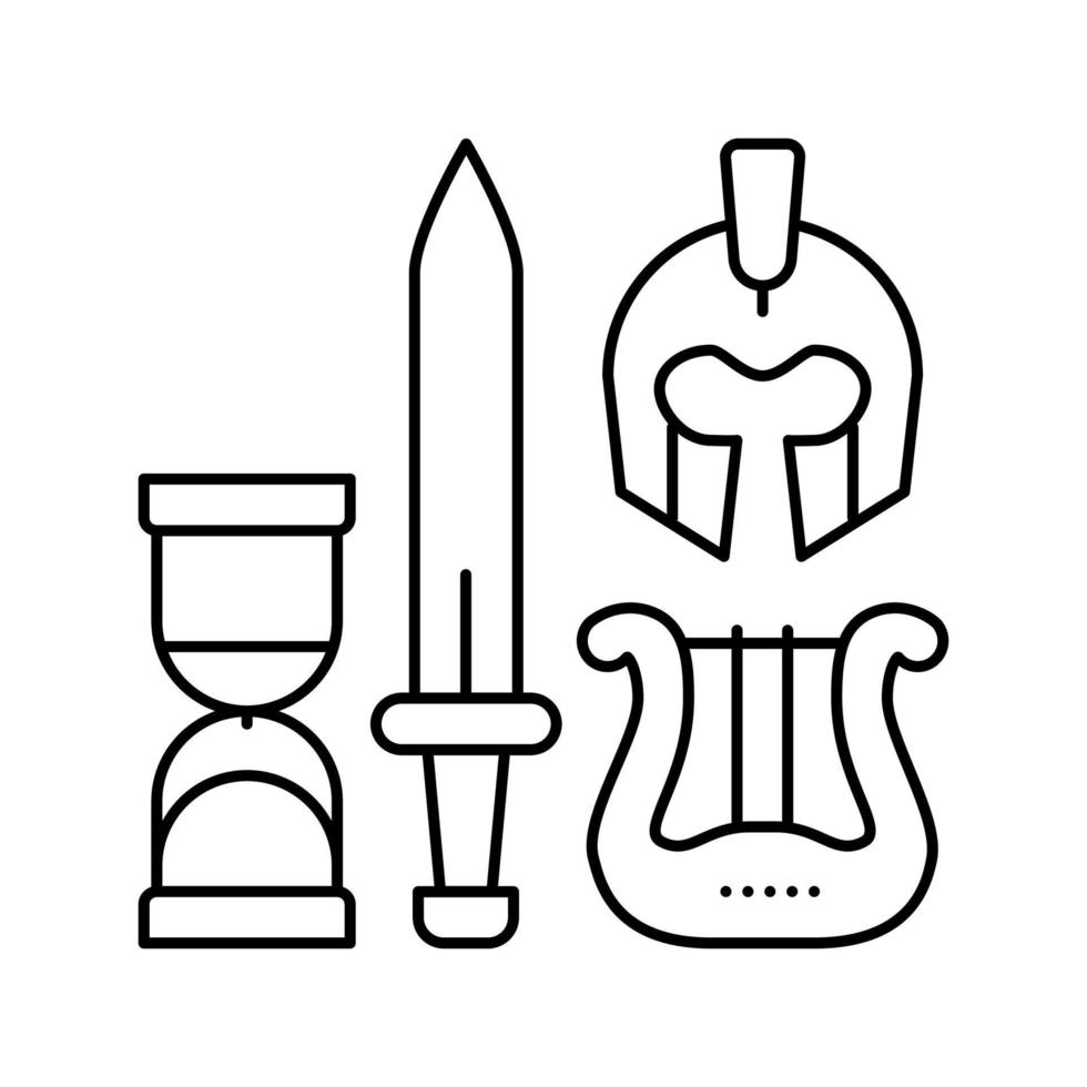 antiques treasure line icon vector illustration