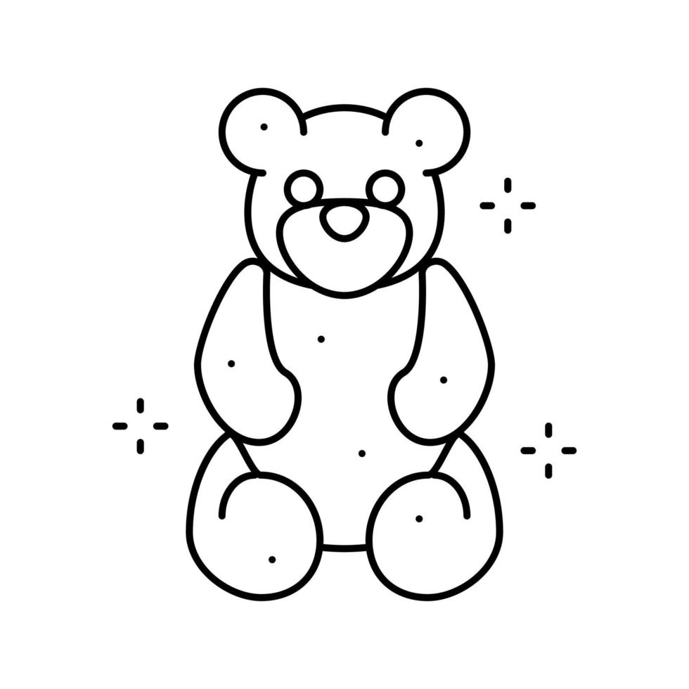 jelly bear candy gummy line icon vector illustration