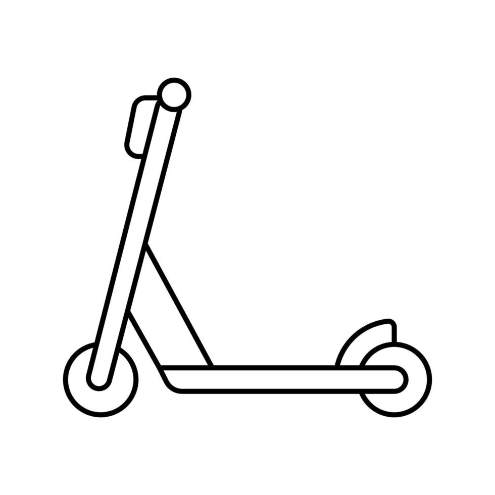 Ilustración de vector de icono de línea de madera scooter