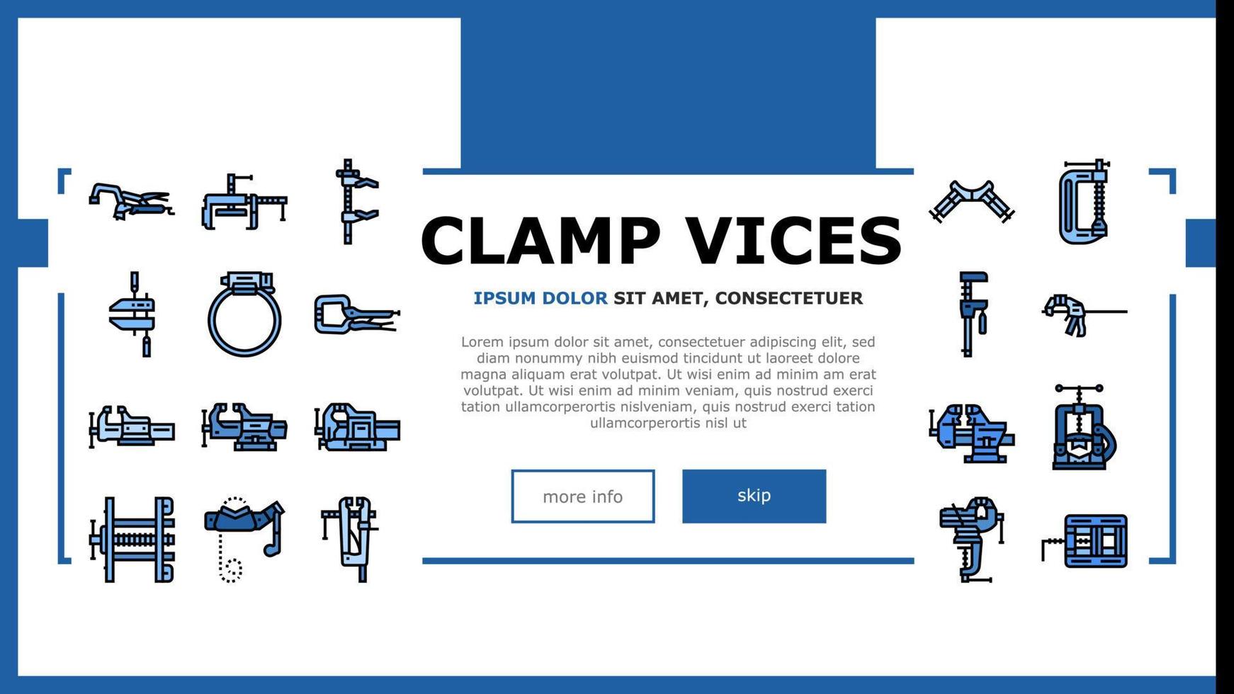 clamp vice grip tool metal landing header vector