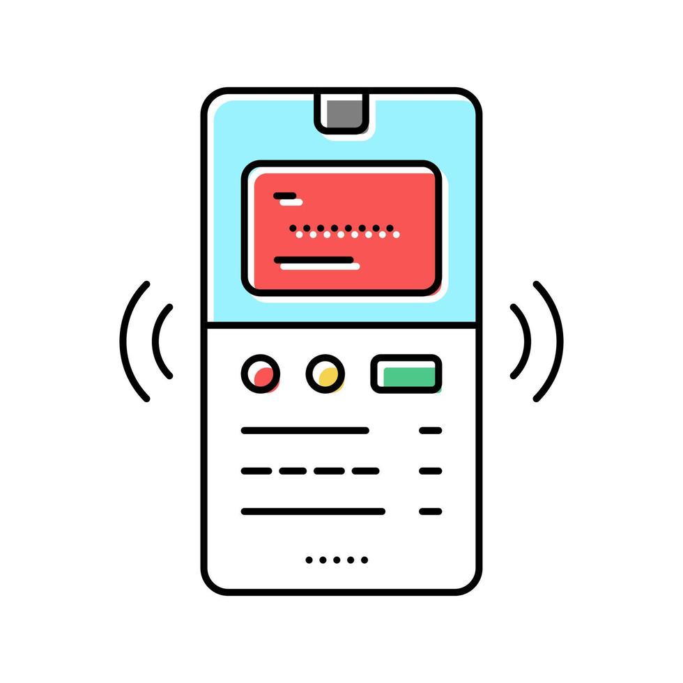 phone binding card color icon vector illustration