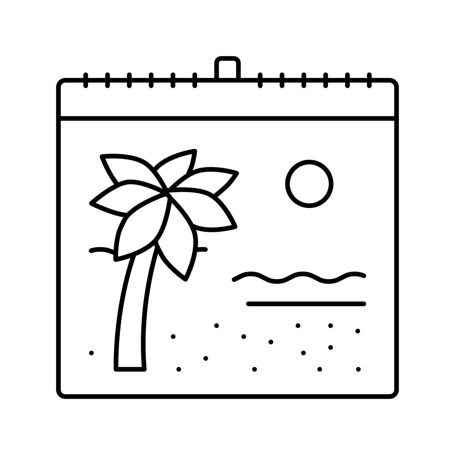 Vacation Calendar Line Icon Vector Illustration 19000744 Vector Art At vacation-calendar-line-icon-vector-illustration-19000744-vector-art-at