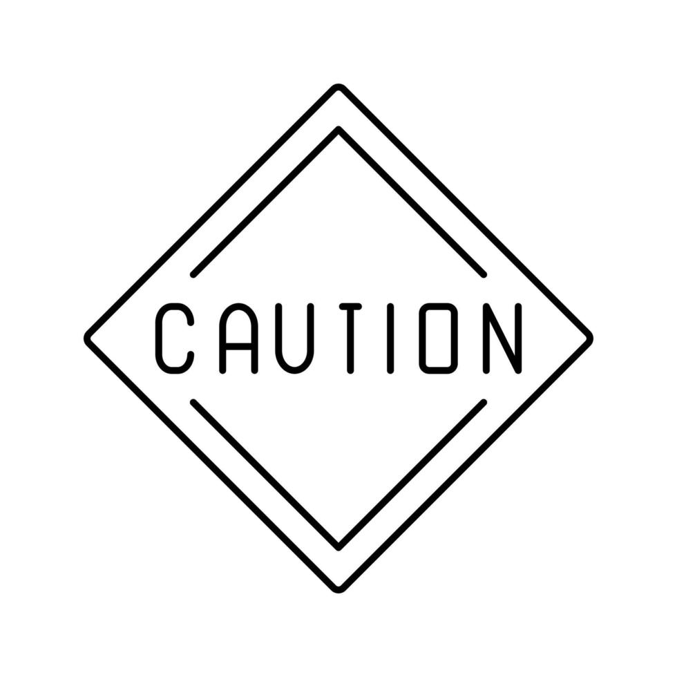 caution road sign line icon vector illustration