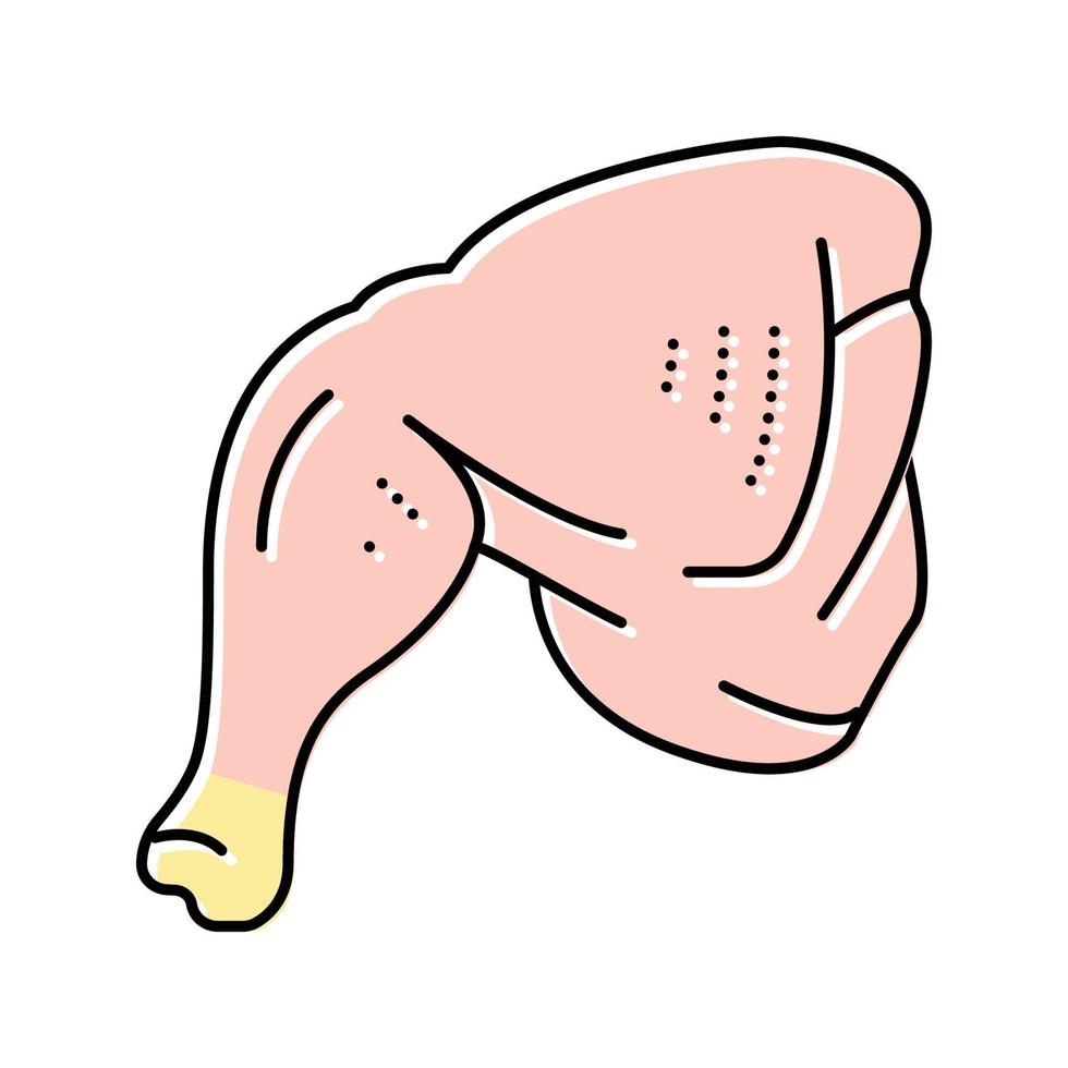 pierna entera pollo color icono vector ilustración