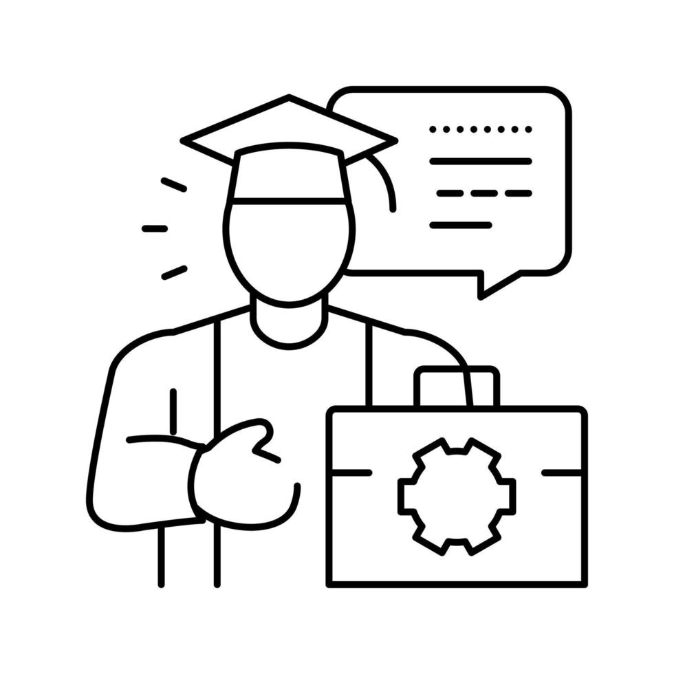 graduate admissions line icon vector illustration