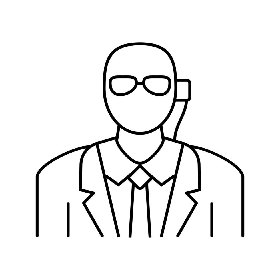 private security line icon vector illustration