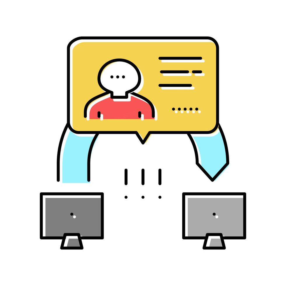 man in middle attacks color icon vector illustration