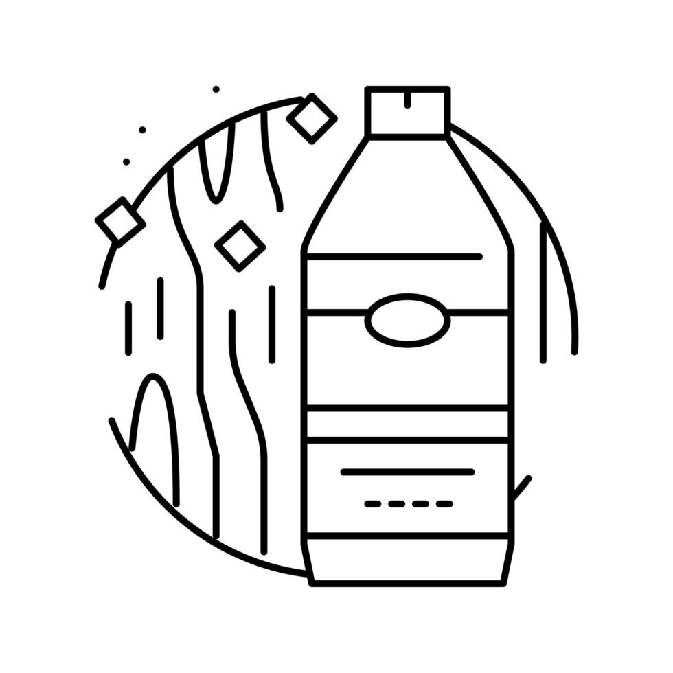 limpiador de madera detergente línea icono vector ilustración