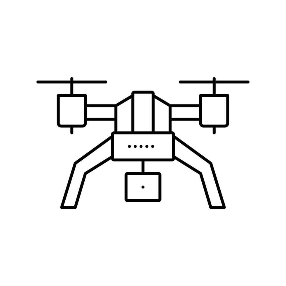 drone con foto cámara línea icono vector ilustración