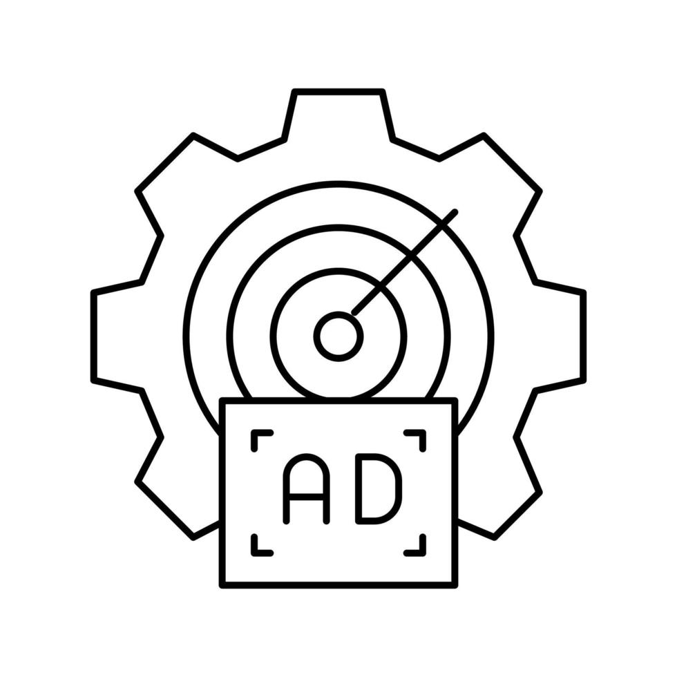 Ilustración de vector de icono de línea de inteligencia de audiencia