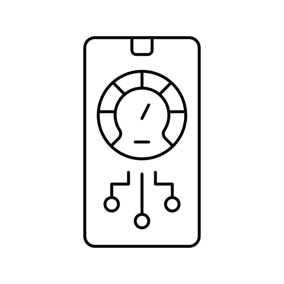 phone optimize app line icon vector illustration