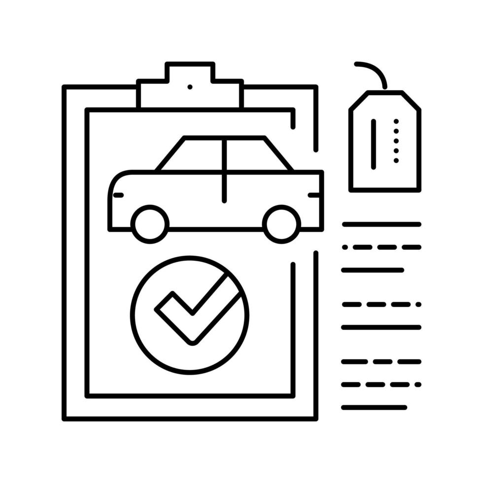 check used car line icon vector illustration