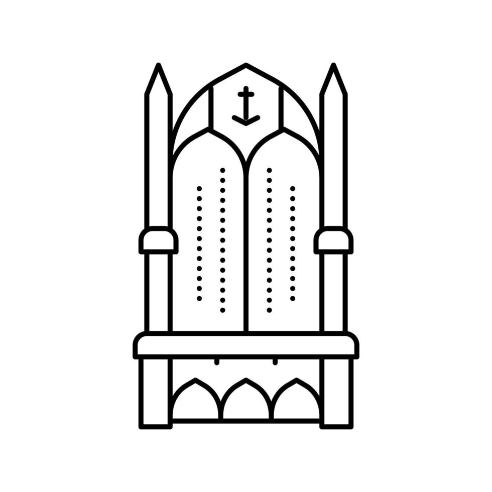trono rey línea icono vector ilustración
