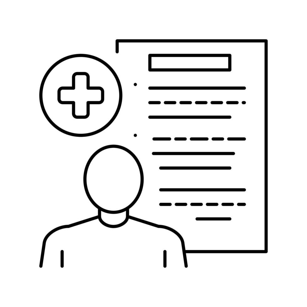 patient medical card line icon vector illustration