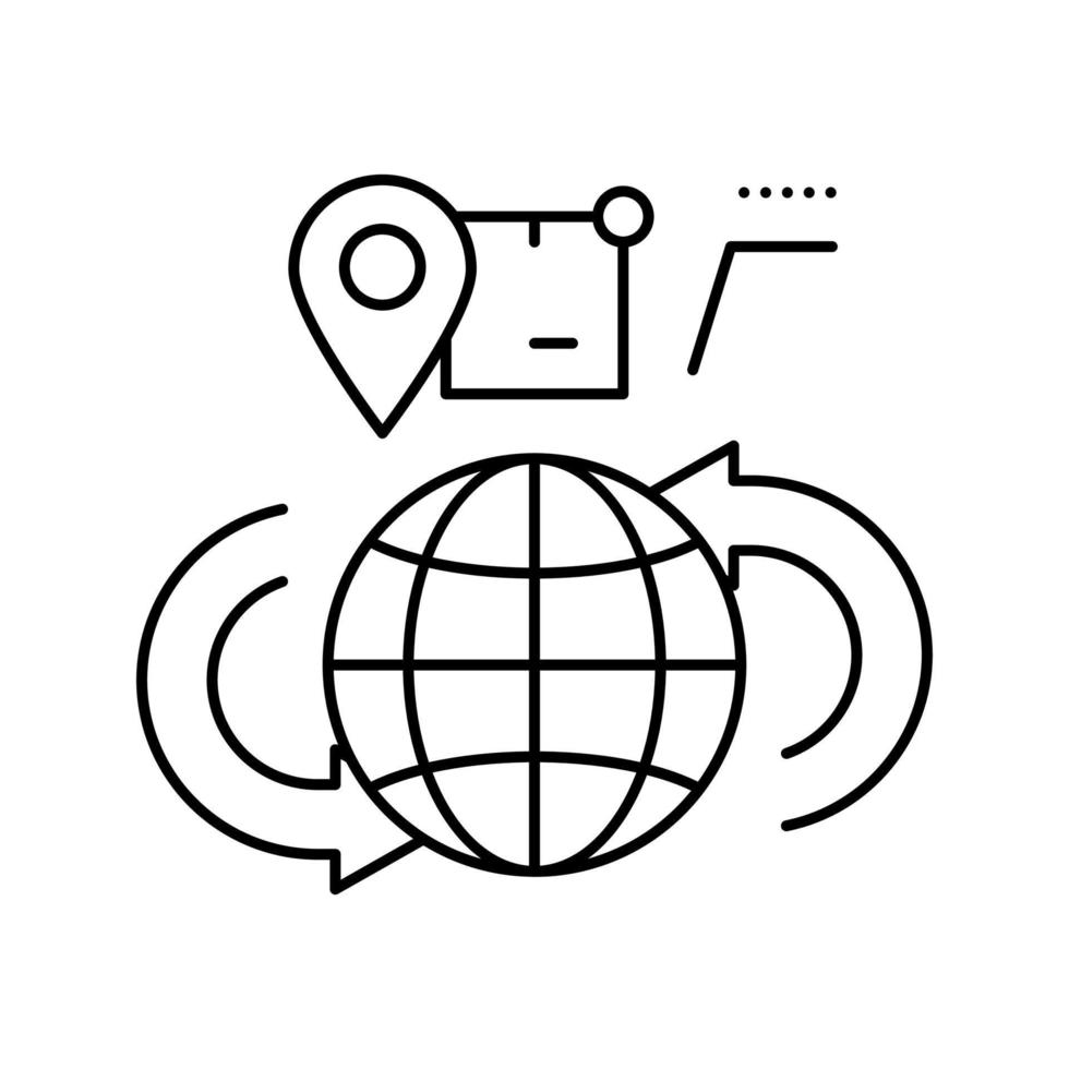 global shipment tracking line icon vector illustration