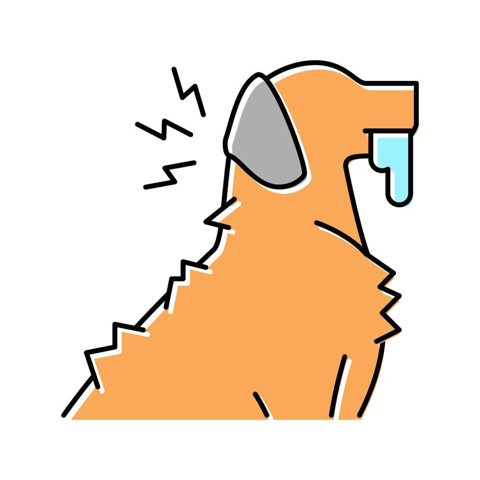 rabia mascota enfermedad color icono vector ilustración